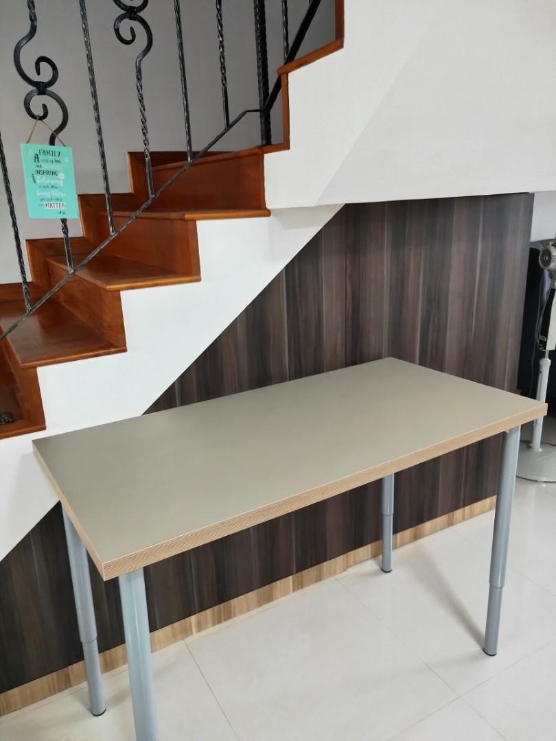IKEA table with adjustable leg 120 x 60 cm, Furniture & Home Living