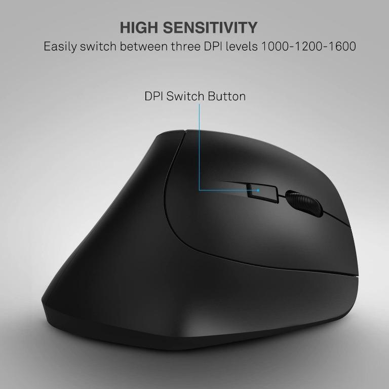 Jelly Comb Ergonomic Vertical Mouse, MV007 2.4G Optical Wireless Mouse Mice with Nano USB