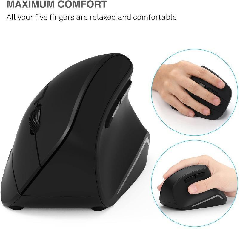 Jelly Comb Ergonomic Vertical Mouse, MV007 2.4G Optical Wireless Mouse Mice with Nano USB