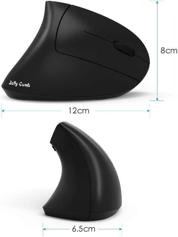 Jelly Comb Ergonomic Vertical Mouse, MV007 2.4G Optical Wireless Mouse Mice with Nano USB