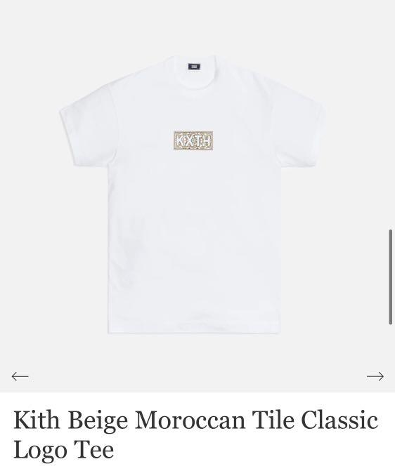 KITH Beige Moroccan Tile Classic Logo Tee, Men's Fashion, Tops