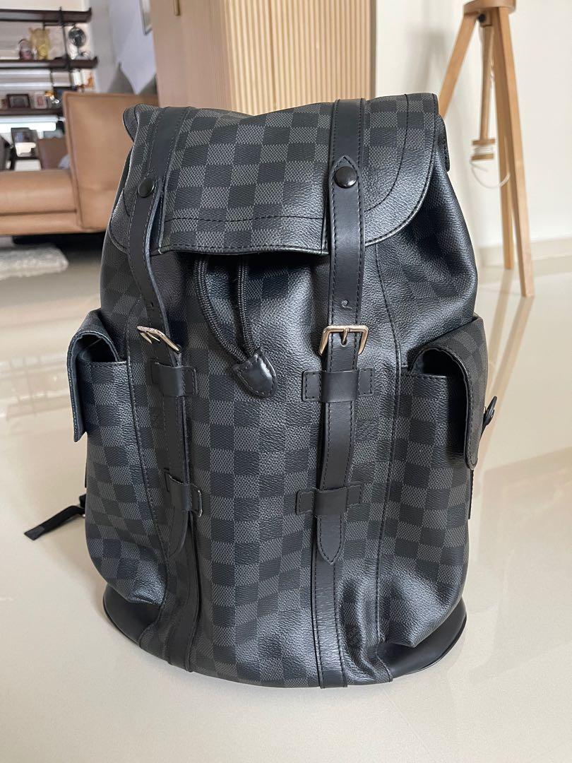 Men's Louis-Vuitton Zack Monogram Macassar Backpack Brown Leather Trim  France