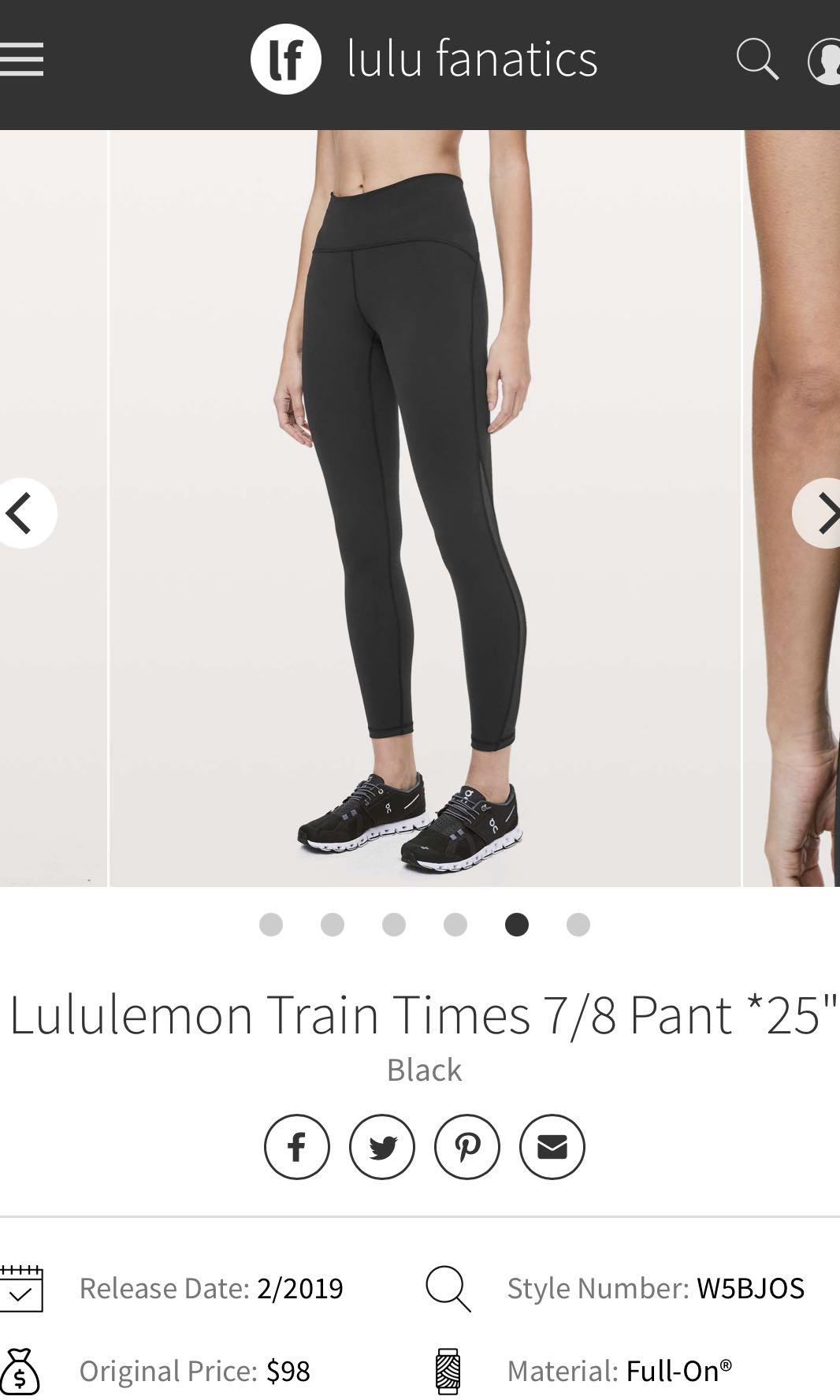 Lululemon Train Times Leggings 7/8 Size 2, Women's Fashion, Bottoms, Jeans  & Leggings on Carousell