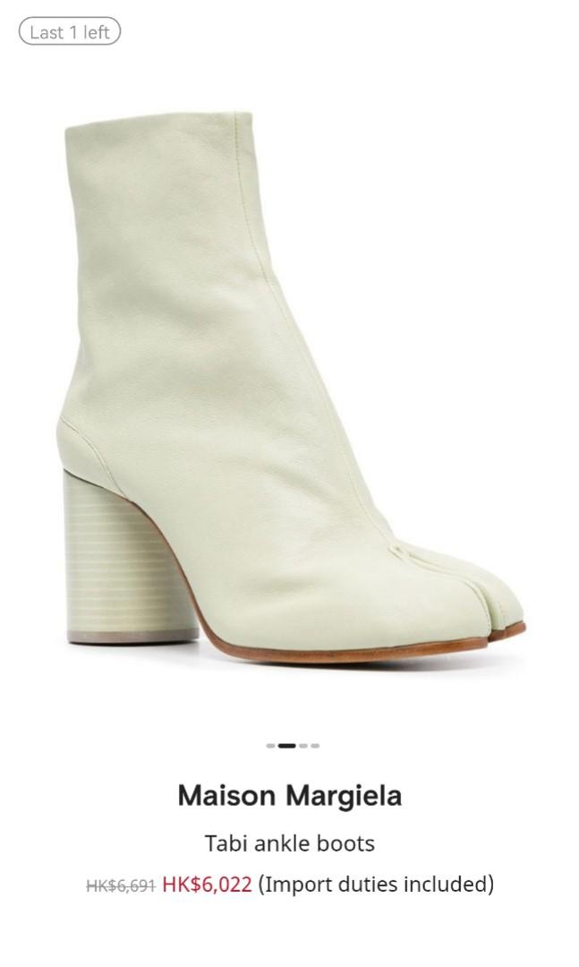 maison margiela tabi ankle boots 開心果綠分趾鞋39碼, 女裝, 鞋, 靴 