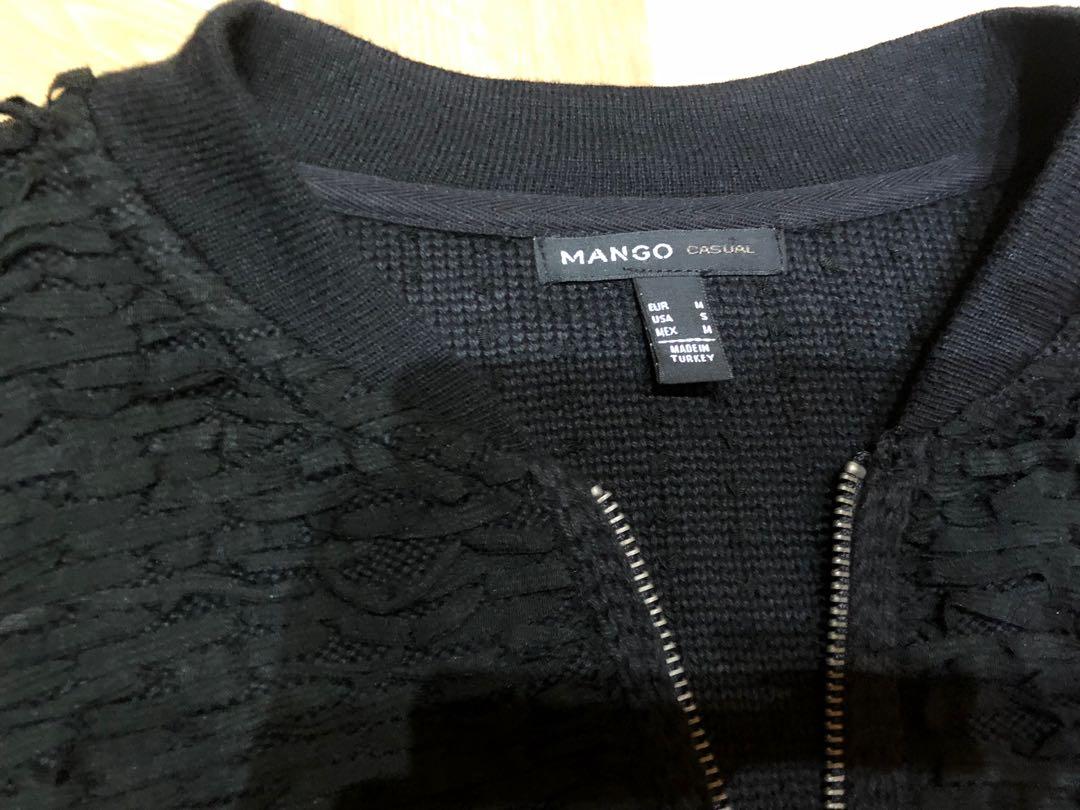 Mango Black Stringy Outerwear Jacket | Jaket Hitam, Fesyen Wanita ...