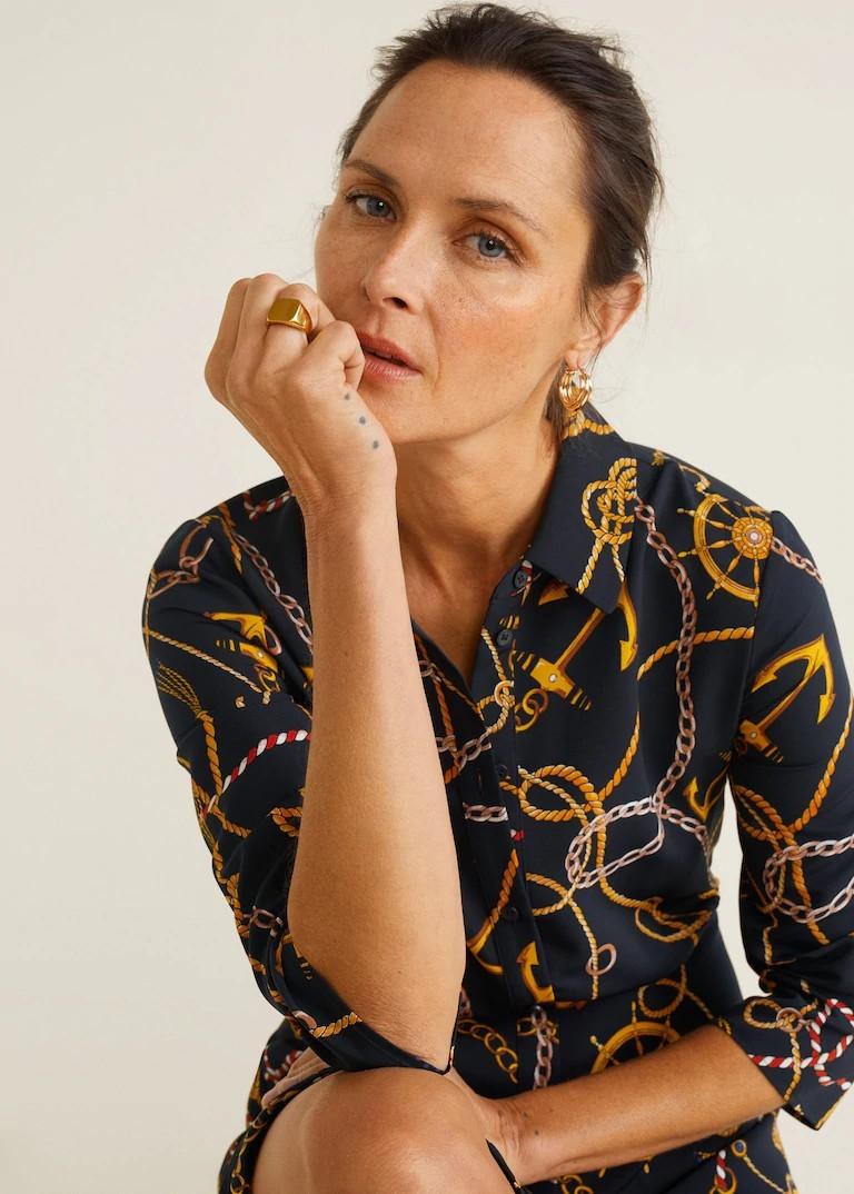 mango chain print dress