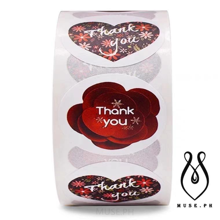MUSE.PH 500pcs round thank you sticker Heart Thanks for Shopping Small ...