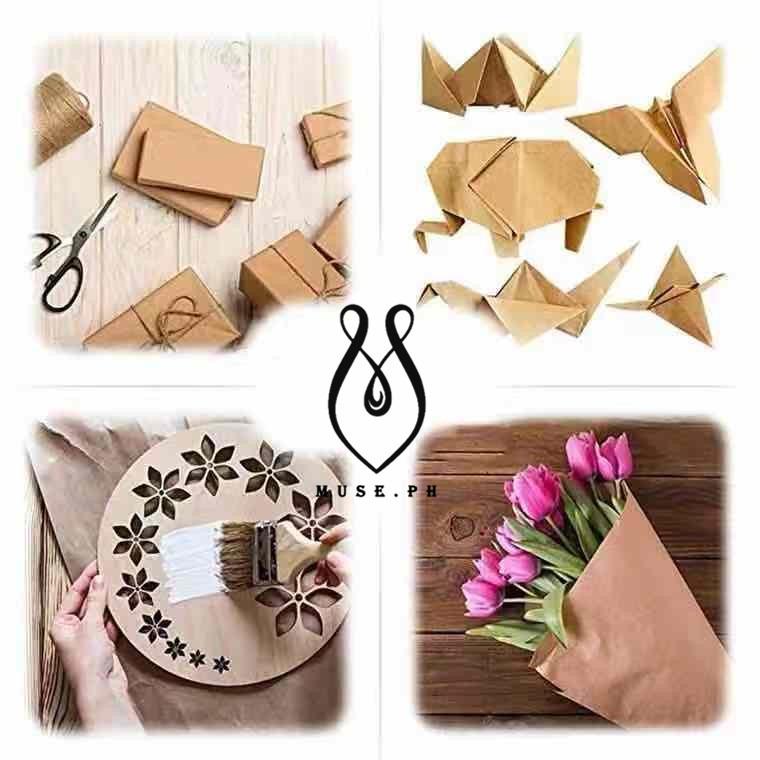 MUSE.PH Brown /White kraft Paper Roll Wedding Party Home decoration Natural  Recycled Paper Perfect for Crafts Art Small Gift Wrapping