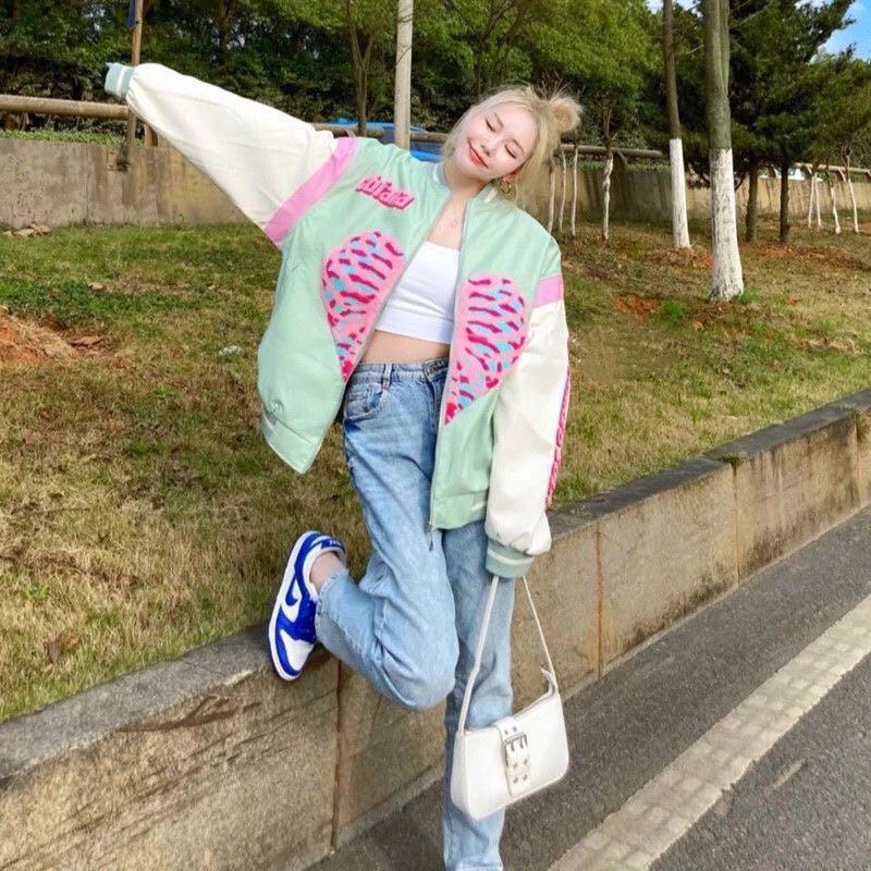Pastel varsity jacket shop