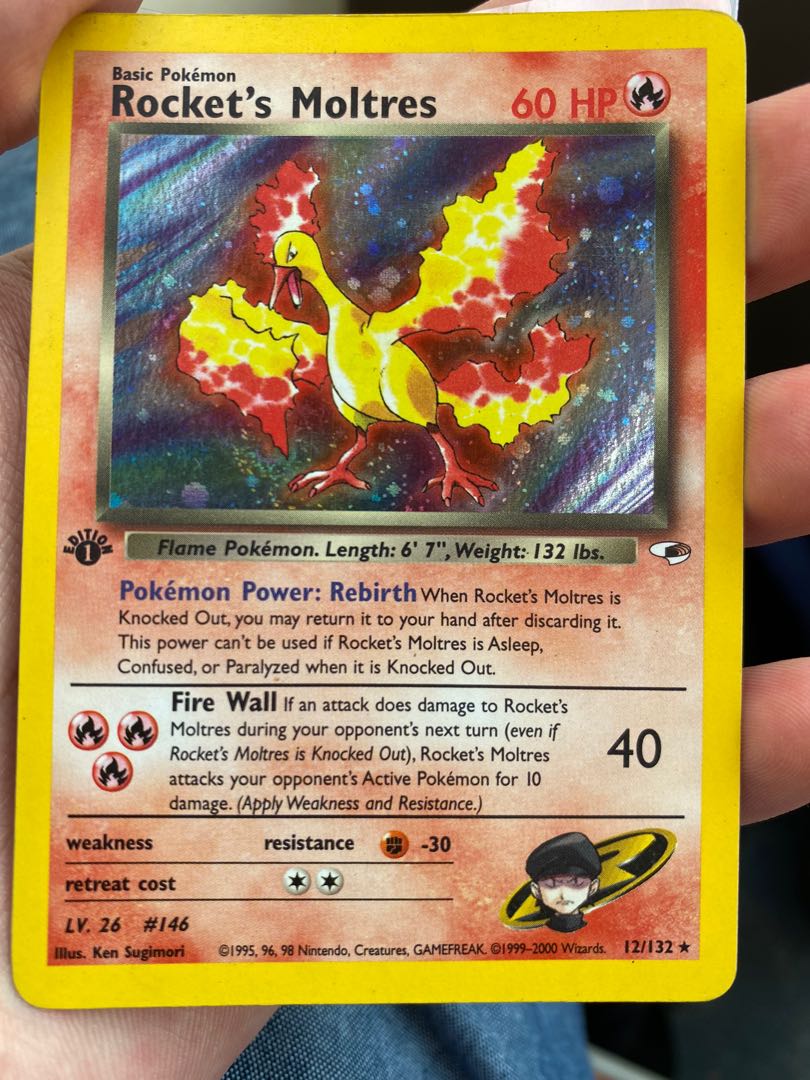 pokemon tcg Rocket’s Moltres First Edition Holo Vintage pokémon card ...