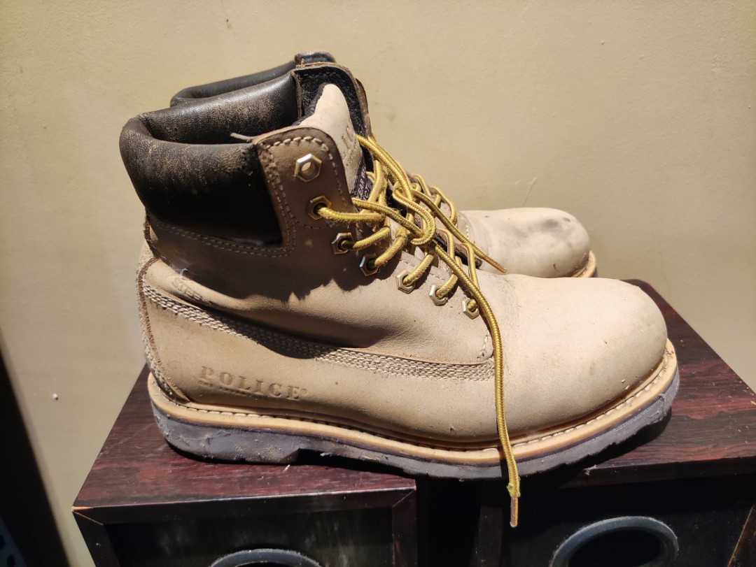 Police steel toe boots top