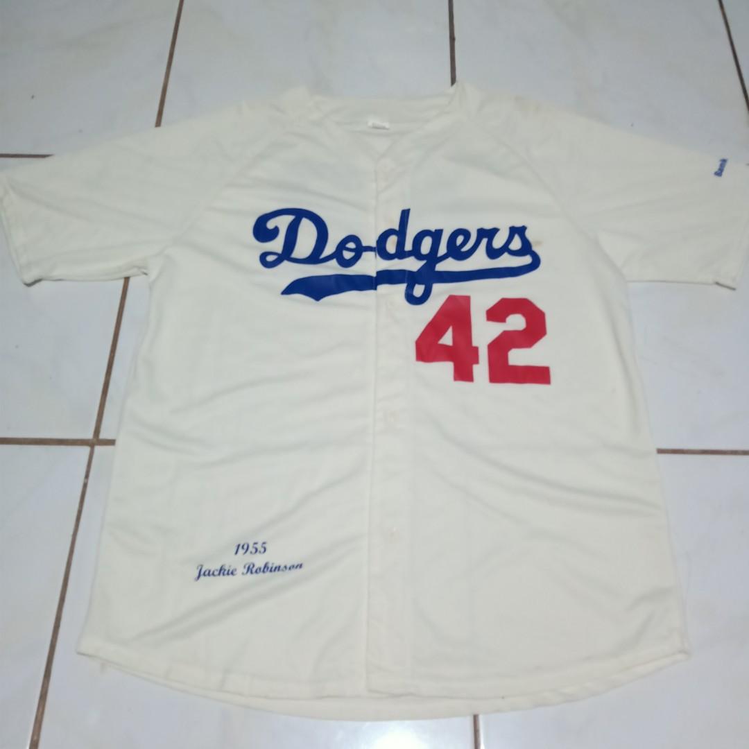 1955 AUTHENTIC JACKIE ROBINSON BROOKLYN DODGERS JERSEY MITCHELL NESS 36  SMALL