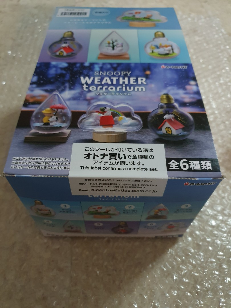 Re Ment Snoopy Weather Terrarium 6 Pcs Box Peanuts Complete Collection Hobbies Toys Toys Games On Carousell