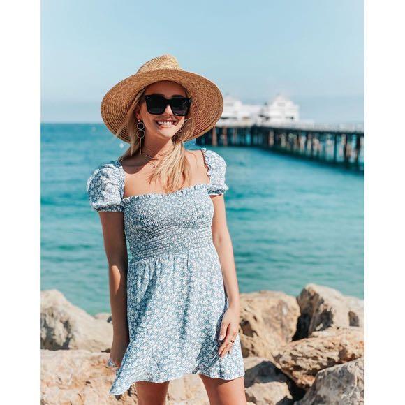S Reformation orangerie dress azzurro color