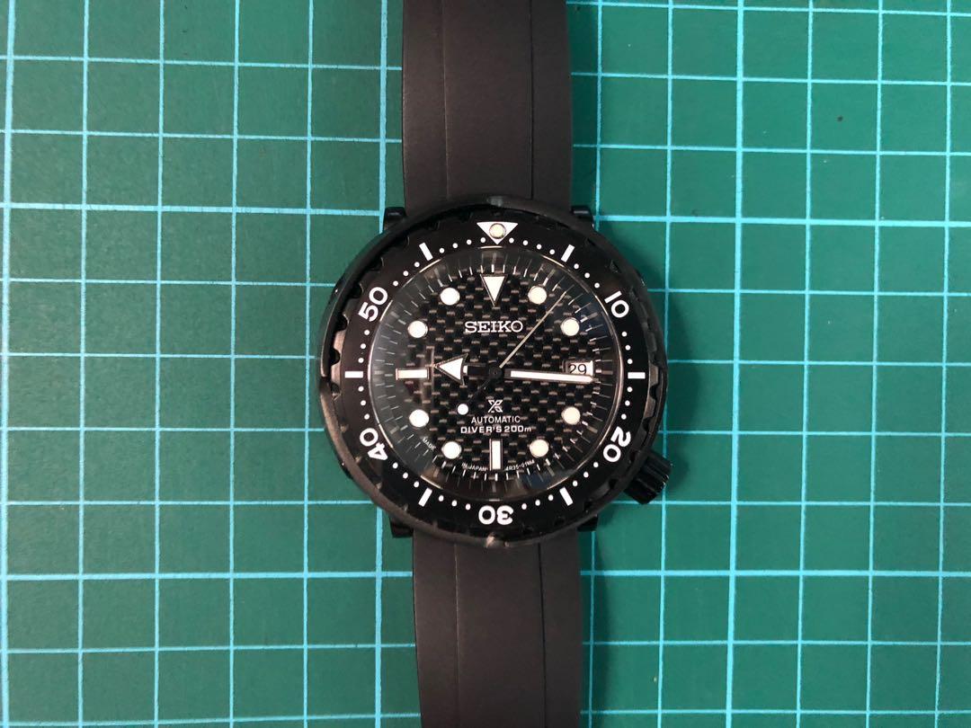 Seiko Mod - Dark Tuna “Carbon Fiber”, Men's Fashion, Watches & Accessories,  Watches on Carousell