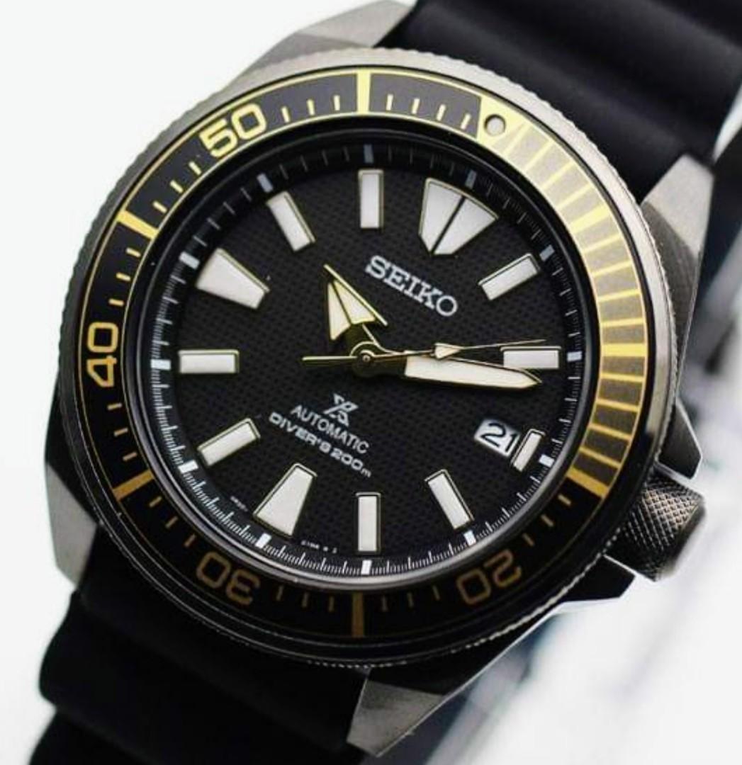 Seiko Samurai SRPB55K1 (Black/Rose Gold), Luxury, Watches on Carousell