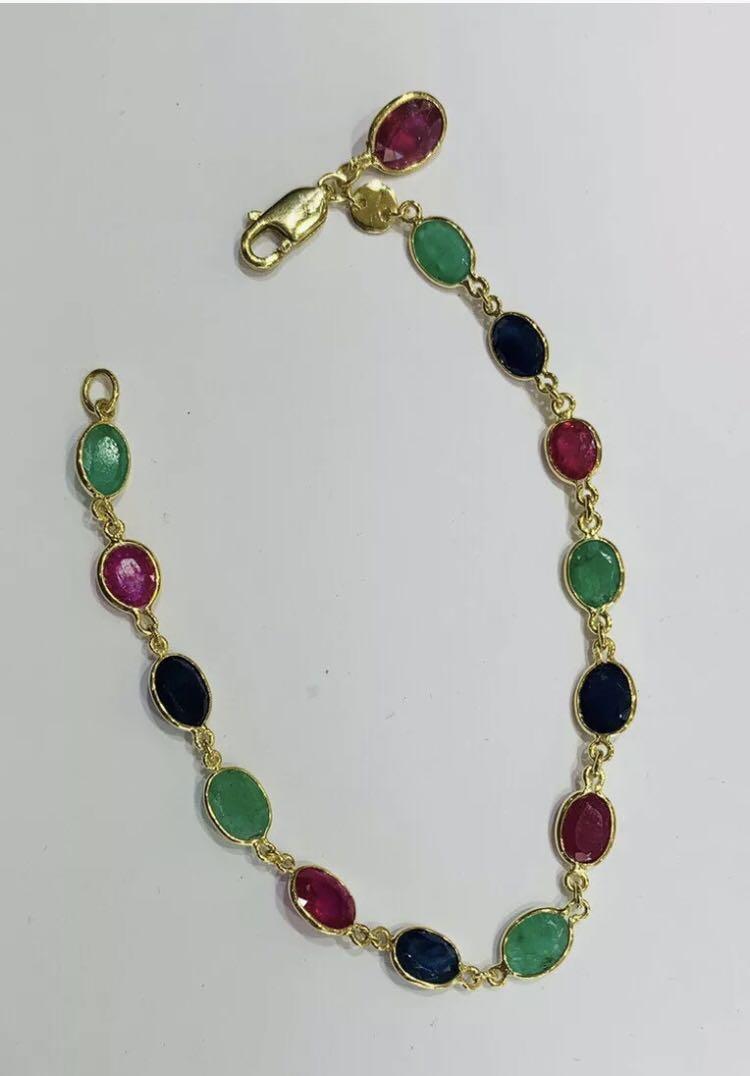Emerald and sapphire clearance bracelet