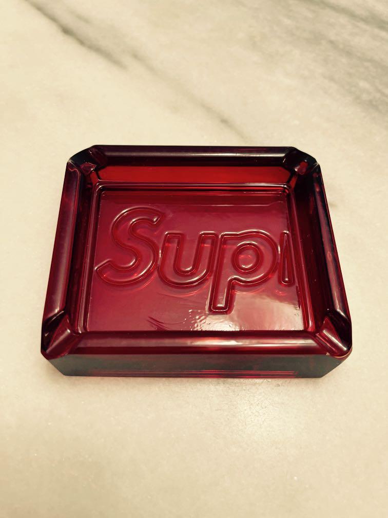 supreme debossed glass ashtray 灰皿 clear-