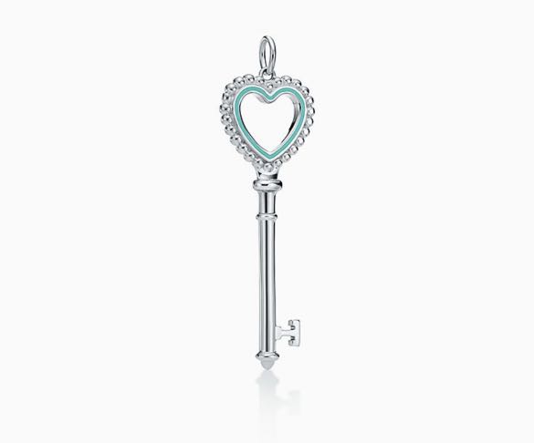 Tiffany Blue Heart Key Necklace 