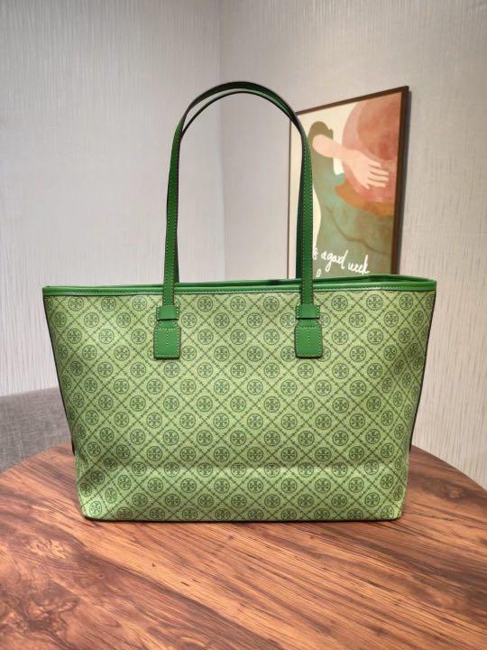 TORY BURCH T Monogram Coated Canvas Tote Bag 81964 Arugula, Women's  Fashion, Bags & Wallets, Tote Bags on Carousell