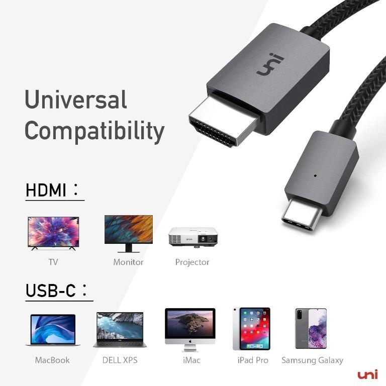 USB C to HDMI Cable for Home Office 3ft, CableCreation USB 3.1 Type C to  HDMI 4K Thunderbolt 3 Compatible, Work with MacBook Pro/Air/iPad Pro 2020