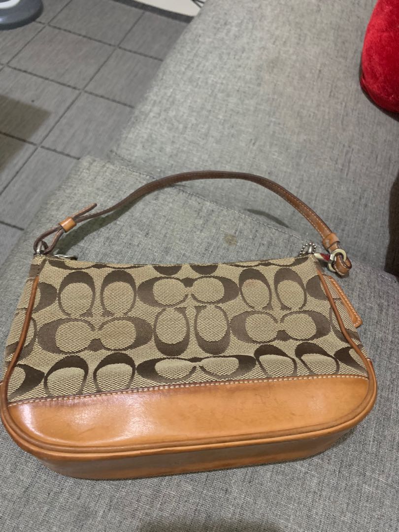 coach baguette bag brown