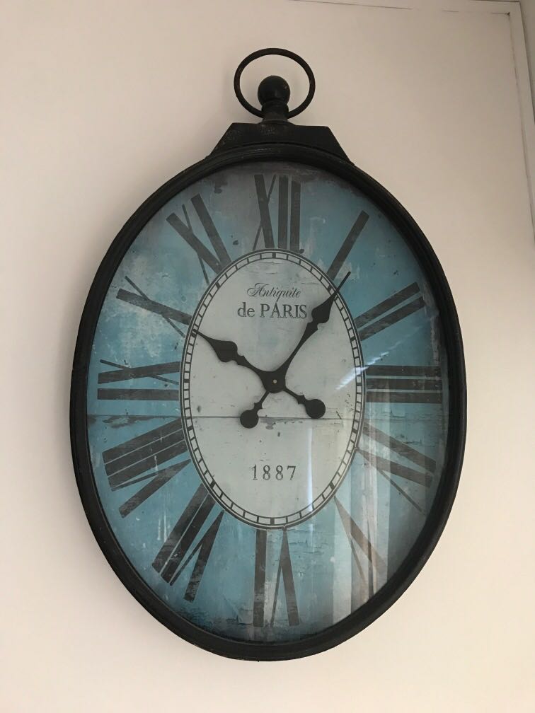 Vintage looking wall clock 100cm, Furniture & Home Living, Home Decor, Clocks on Carousell