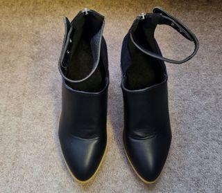 Vintage Women Chunky Heels Ankle Strap Boot Punk Elegant Shoe