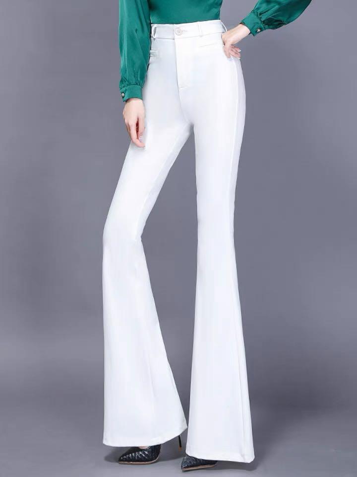 white bell bottom flare pants