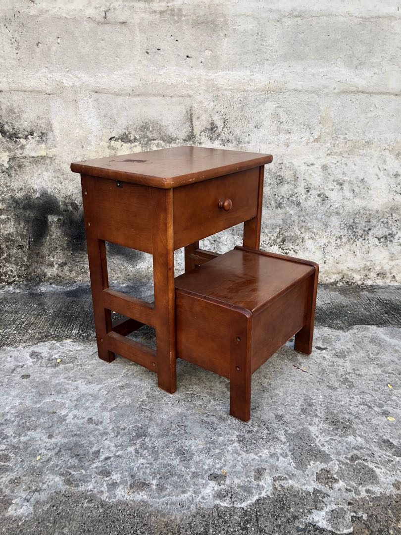 Wooden side table/step stool, Furniture & Home Living, Furniture