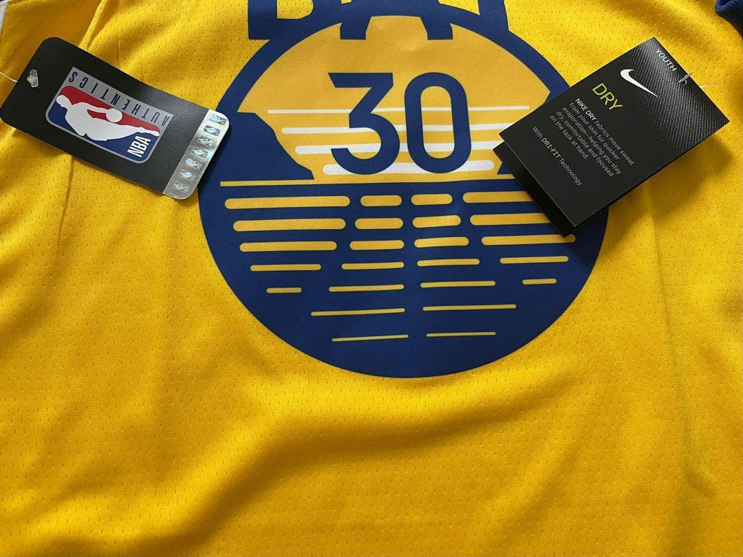 Youth Nike Stephen Curry Gold Golden State Warriors 2019/20 Swingman Badge  Jersey - Statement Edition