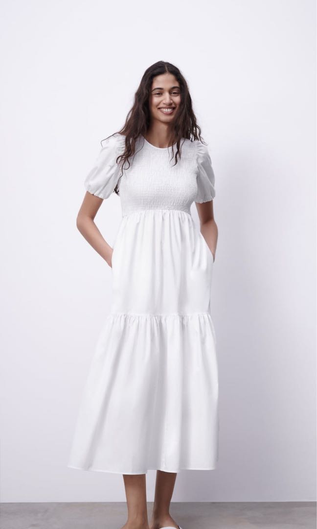Zara poplin store midi dress