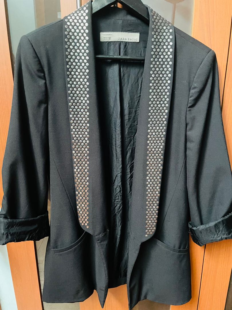 Zara studded blazer cheap