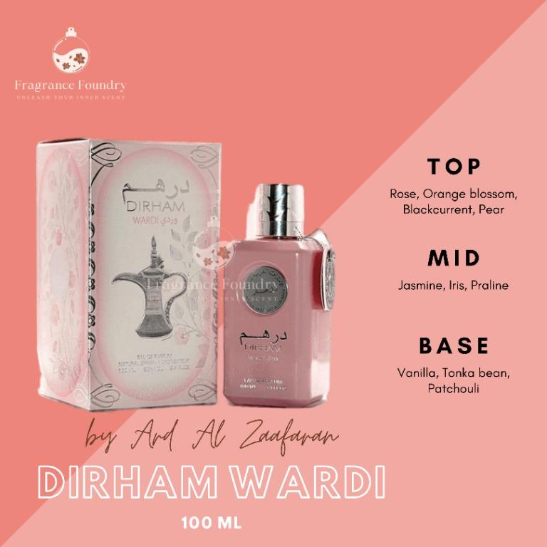 100 ORIGINAL ARABIC PERFUME DIRHAM WARDI BY ARD AL ZAAFARAN