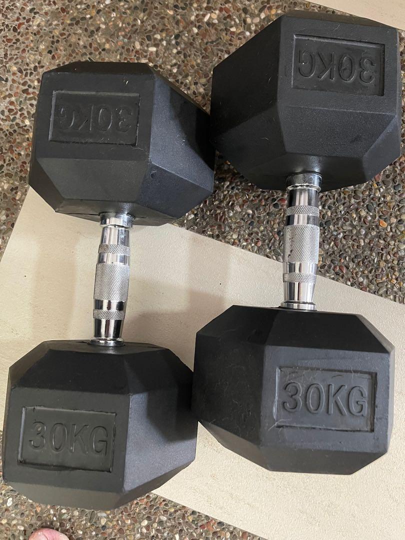1 pair of 30kg Hex dumbbells. Sports Equipment Exercise