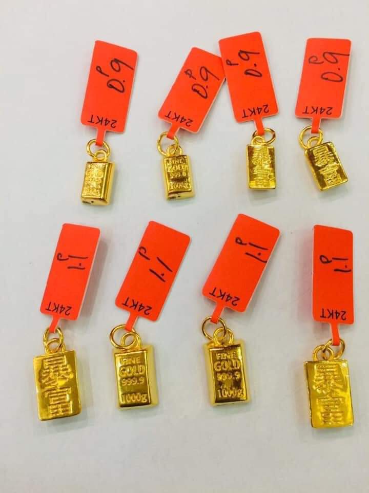 24k Gold Bar pendant, Women's Fashion 