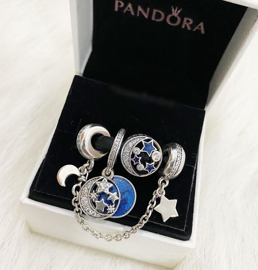 Moon and stars pandora charm clearance
