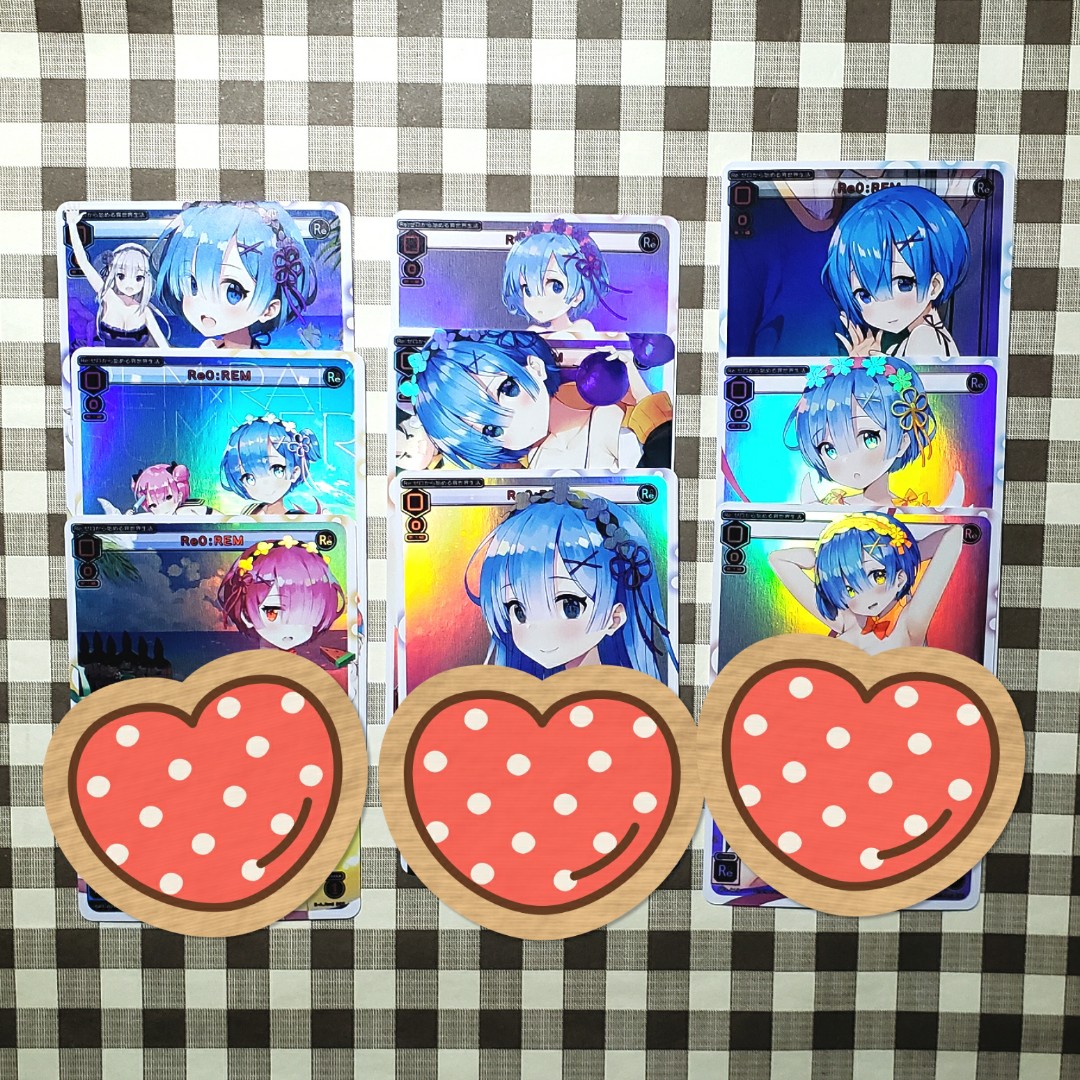 雷姆拉姆rem Ram 鐳射閃卡re 從零開始的異世界生活收藏卡b閃咭粉絲卡fanscard Fancard 動畫漫畫動漫anime 興趣及遊戲 玩具