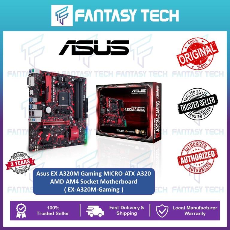 Asus EX A320M Gaming MICRO-ATX A320 AMD AM4 Socket Motherboard(  EX-A320M-Gaming )