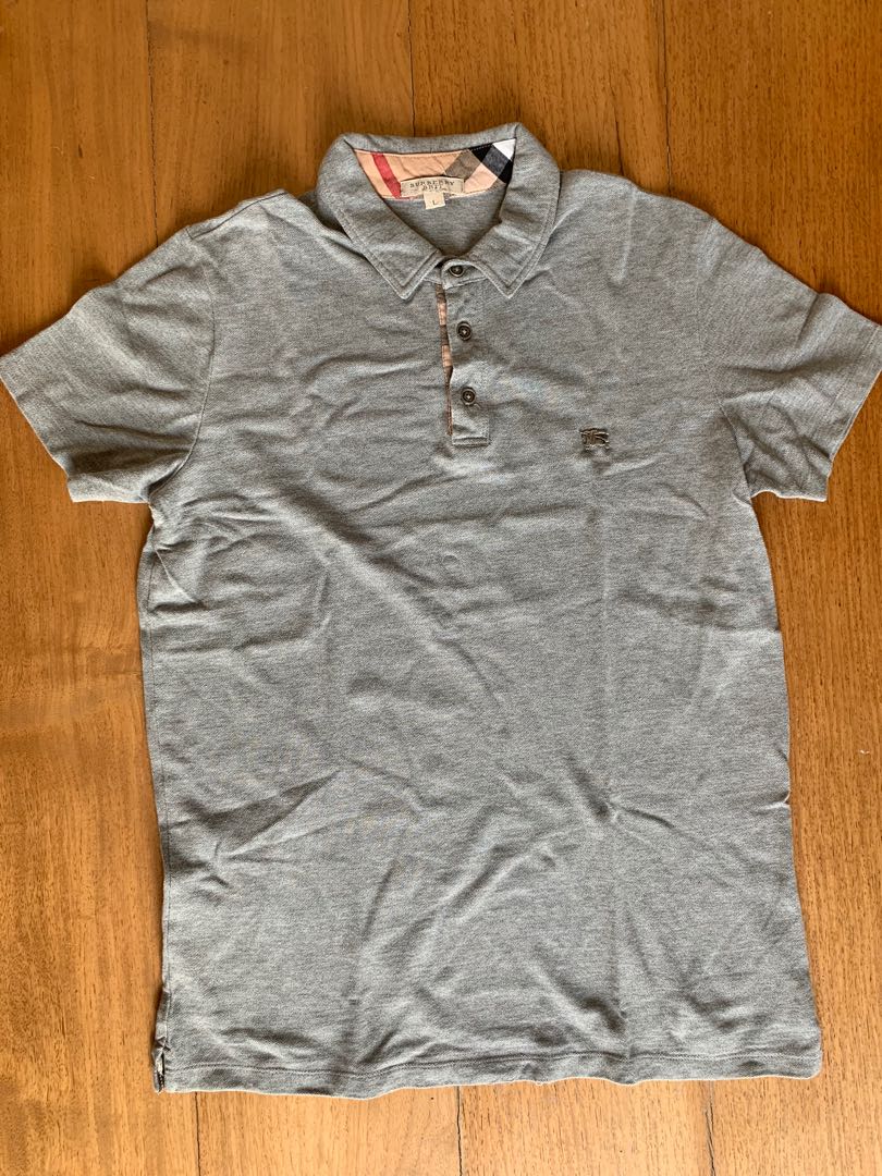 Authentic Burberry Men's Polo Shirt (grey), Men's Fashion, Tops & Sets,  Tshirts & Polo Shirts on Carousell