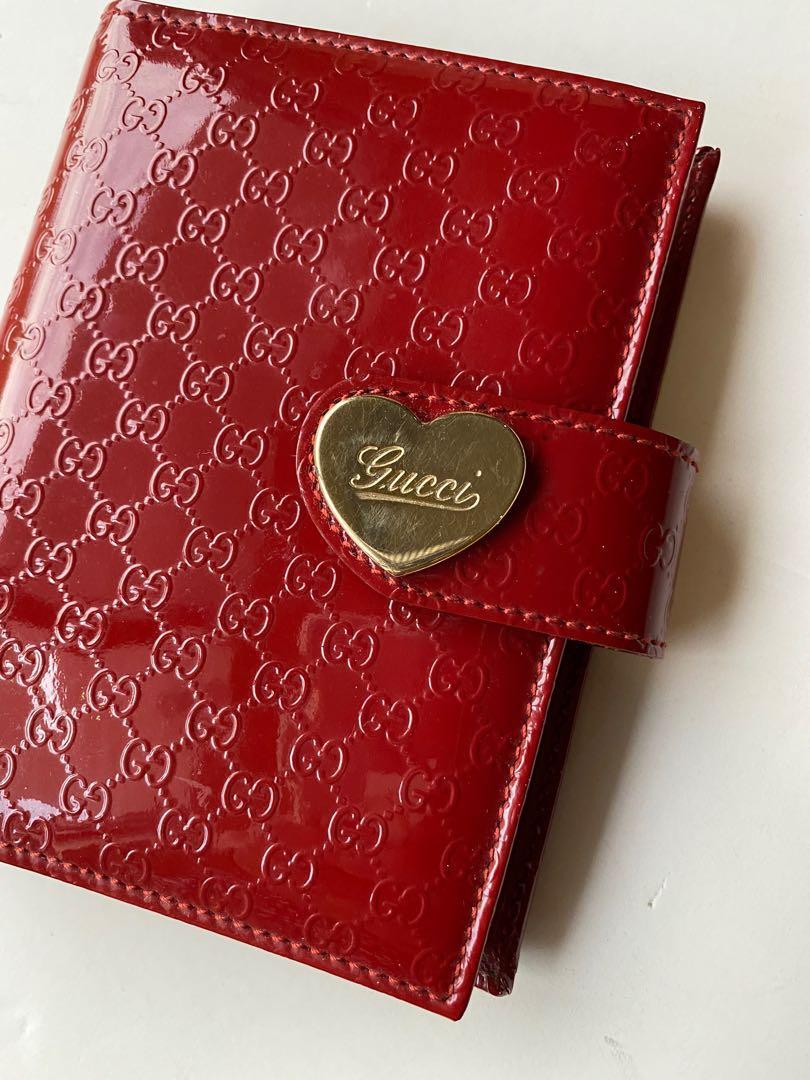 Authentic Guccissima Micro Patent Leather-PM Agenda (Category: Luxury Bags & Wallets) located in Paranaque City. Submitted by mypurselove (Listing ID 1091841957, Image 3). Description: This GUCCI micro Guccissima Patent Leather Agenda in Red is so nice, it’s in Excellent Used Condition (EUC). Snap & binder is still in good shape. Comes in generic inserts Disclaimer: mypurselove is not in any way associated nor affiliated with the Brand featured. 