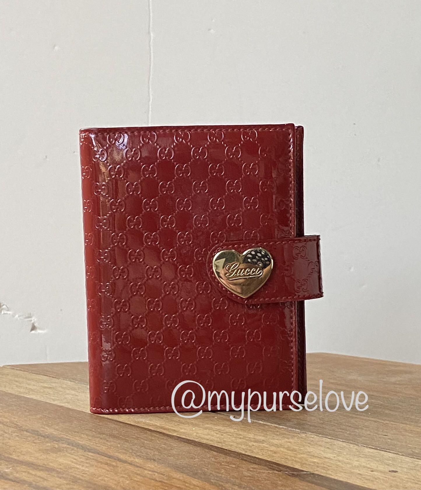 Authentic Guccissima Micro Patent Leather-PM Agenda (Category: Luxury Bags & Wallets) located in Paranaque City. Submitted by mypurselove (Listing ID 1091841957, Image 1). Description: This GUCCI micro Guccissima Patent Leather Agenda in Red is so nice, it’s in Excellent Used Condition (EUC). Snap & binder is still in good shape. Comes in generic inserts Disclaimer: mypurselove is not in any way associated nor affiliated with the Brand featured. 
