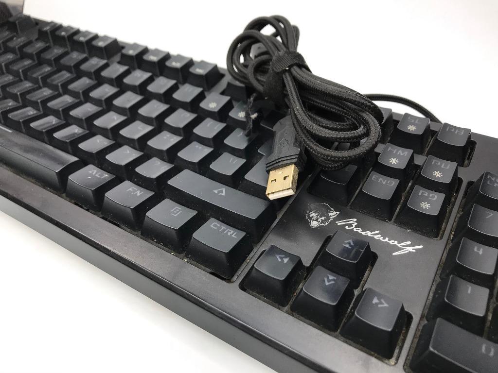 BADWOLF PLUNGER GAMING KEYBOARD LED, USB PORT, WIRED, BLACK, USED ...