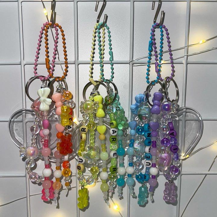 Chunky cheap bead keychain