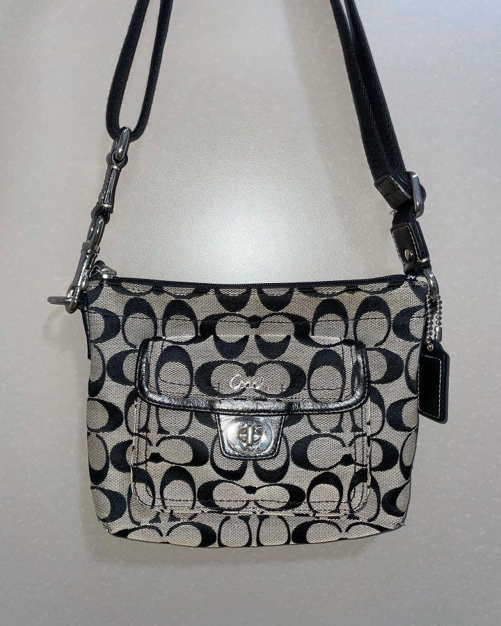 dark grey coach purse