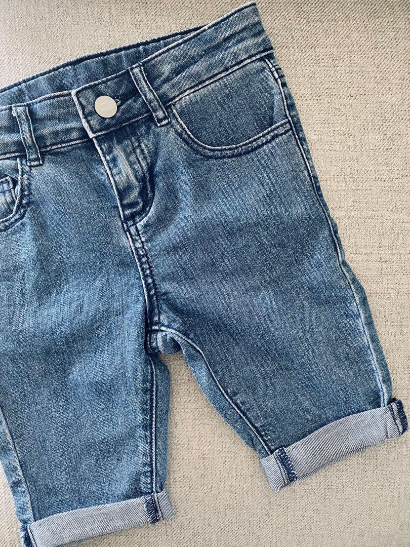 Girls knee length denim shorts sales