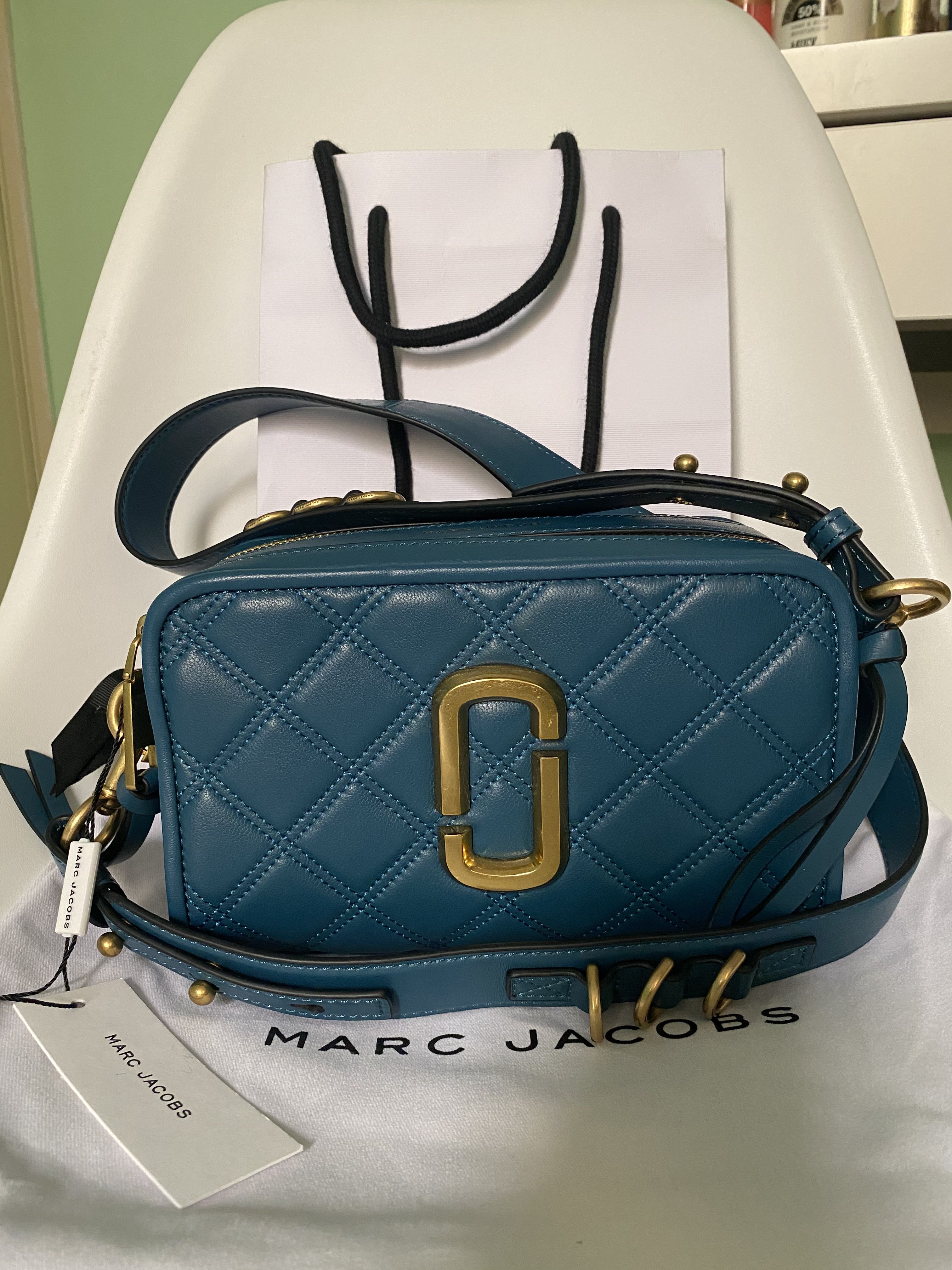 Brandnew Marc Jacobs Softshot Quilted 21 Mystic Blue