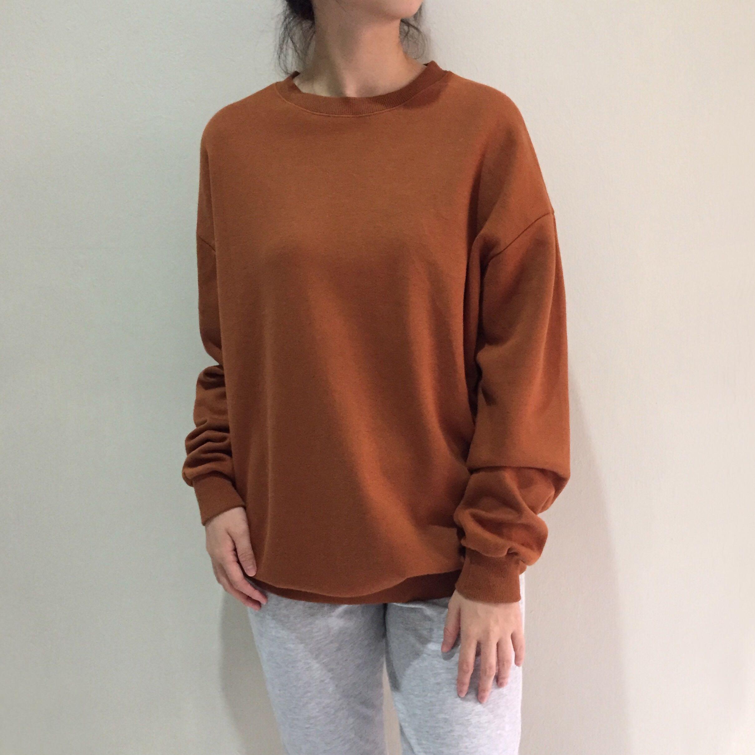 brown oversized sweatshirt womens