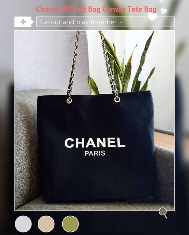 Chanel shopping bag canvas hotsell