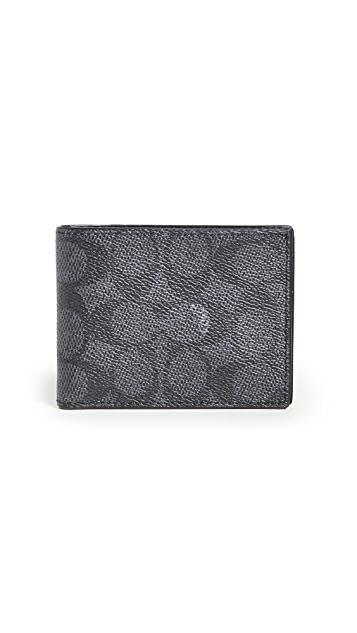 Coach Double Billfold Wallet In Signature
